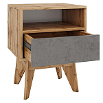 Тумба прикроватная с ящиком и фасадом цвета серый бетон Grace of Furniture варинант исполнения - 2 | Loft Concept в Ульяновске