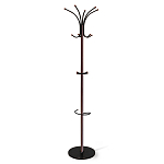 Вешалка коричневая с круглым основанием и черными металлическими крючками Industrial Metal Rust варинант исполнения - 1 | Loft Concept в Ульяновске