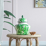Ваза с зелёными листьями и крышкой Vase Green Leaves варинант исполнения - 5 | Loft Concept в Ульяновске