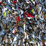 Ковер прямоугольный разноцветный из джинсовой одежды Zero Waste варинант исполнения - 2 | Loft Concept в Ульяновске