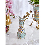 Кувшин с цветочным рисунком и бронзовой ручкой Blue Garden варинант исполнения - 6 | Loft Concept в Ульяновске