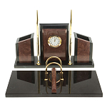 Настольный письменный набор из лемезита и змеевика с часами Royal Accessory варинант исполнения - 1 | Loft Concept в Ульяновске