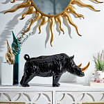 Статуэтка черный носорог с золотыми рогами Golden Horned Black Rhino варинант исполнения - 4 | Loft Concept в Ульяновске