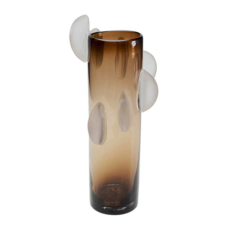 Ваза коричневая Forma Mare со стеклянными вставками Коричневый Прозрачный в Ульяновске | Loft Concept 