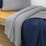 Плед из хлопка серого цвета Waffle Comfort варинант исполнения - 4 | Loft Concept в Ульяновске