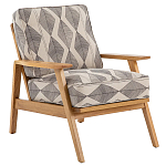 Кресло с каркасом из массива дуба Deniaud Oak Rhombus Beige Armchair варинант исполнения - 1 | Loft Concept в Ульяновске
