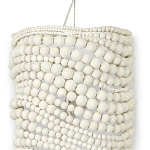 Настенный бра декорированный деревянными белыми круглыми бусинами White Wooden Beads Wall Lamp варинант исполнения - 2 | Loft Concept в Ульяновске