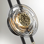 Бра черного цвета с круглым прозрачным стеклянным плафоном Virelia  варинант исполнения - 4 | Loft Concept в Ульяновске