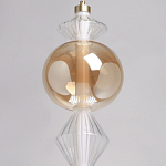 Подвесной светильник с вертикальной композицией из прозрачных и янтарных стеклянных шаров и ромбов Gabriel Scott Luna варинант исполнения - 16 | Loft Concept в Ульяновске