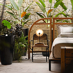 Настольная лампа с круглым деревянным отражателем и черным цилиндрическим плафоном Accord Lighting варинант исполнения - 8 | Loft Concept в Ульяновске