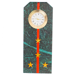 Часы погон ВС подарочные настольные из натурального камня Змеевик Military Clock варинант исполнения - 10 | Loft Concept в Ульяновске