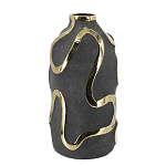 Ваза с золотыми акцентными полосами на черном матовом фоне Accent Tape варинант исполнения - 2 | Loft Concept в Ульяновске