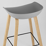 Барный стул на ножках из натурального дерева Boras Grey варинант исполнения - 6 | Loft Concept в Ульяновске