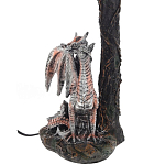 Настольная лампа с абажуром Дракон Silver Red Dragon Коричневый абажур варинант исполнения - 3 | Loft Concept в Ульяновске