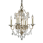 Люстра подвеная с 4-мя лампами и стеклянными подвесками в классическом стиле Feiss варинант исполнения - 1 | Loft Concept в Ульяновске