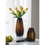 Ваза стеклянная янтарного цвета с текстурированным силуэтом Carambola варинант исполнения - 5 | Loft Concept в Ульяновске