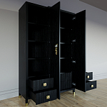 Большой шкаф с витриной Elsa Dreams Black варинант исполнения - 3 | Loft Concept в Ульяновске