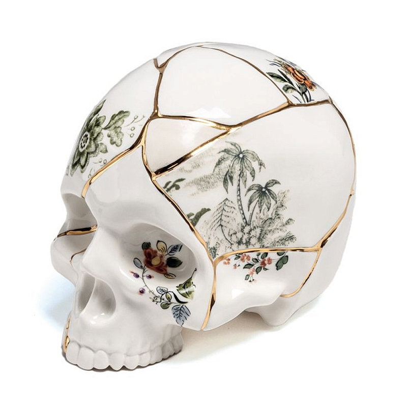 Статуэтка Seletti Skull Белый Золотой Мульти в Ульяновске | Loft Concept 