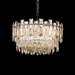 Круглая люстра с хрустальными подвесками на серебряном каркасе Gorgeous Crystal Light варинант исполнения - 8 | Loft Concept в Ульяновске