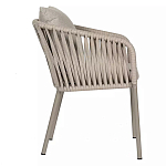 Стул серо-бежевый с декоративным плетением на спинке и подлокотниках Chair Weave варинант исполнения - 2 | Loft Concept в Ульяновске