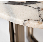 Столик журнальный с круглой мраморной столешницей Unique Stone Design варинант исполнения - 3 | Loft Concept в Ульяновске