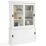 Витрина с раздвижными дверцами Wells Glass Showcase White варинант исполнения - 1 | Loft Concept в Ульяновске