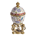Шкатулка в форме яйца на величественных львах из фарфора с бронзовыми элементами Eden Garden варинант исполнения - 4 | Loft Concept в Ульяновске
