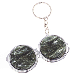 Зеркало брелок карманное двухстороннее из натурального камня Серафинит Stone Mirrors варинант исполнения - 6 | Loft Concept в Ульяновске