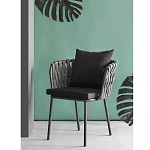 Стул мягкий с декором в виде плетеных лент на спинке и подлокотниках Semicircular Chair Decorated with Ribbons варинант исполнения - 1 | Loft Concept в Ульяновске