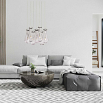 Люстра с 7-ю прозрачными плафонами из стекла в форме капли на круглом потолочном основании цвета хром Lucid Rain  варинант исполнения - 11 | Loft Concept в Ульяновске