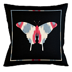 Подушка декоративная бабочка с узором красного и серого цвета Ikat Pattern варинант исполнения - 1 | Loft Concept в Ульяновске