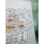 Настольная лампа с принтом на белом тканевом абажуре Roof Garden Lamp варинант исполнения - 4 | Loft Concept в Ульяновске