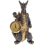 Часы в виде дракона Gold Black Dragon with Clock варинант исполнения - 1 | Loft Concept в Ульяновске