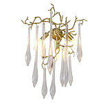 Бра с декором в виде ветвей и стеклянных подвесок в форме капель Droplet Chandelier варинант исполнения - 2 | Loft Concept в Ульяновске