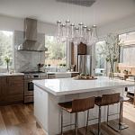 Люстра с 9-ю прозрачными плафонами из стекла в форме капли на прямоугольном потолочном основании цвета хром Lucid Rain  варинант исполнения - 11 | Loft Concept в Ульяновске