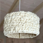 Вязаный шерстяной светильник Knitted wool lamp Cylinder варинант исполнения - 2 | Loft Concept в Ульяновске