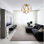 Потолочный светильник светодиодный с золотистым каркасом Ring of Fire варинант исполнения - 1 | Loft Concept в Ульяновске