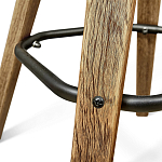 Барный стул со спинкой и мягкой обивкой с ромбами на 4-х деревянных ножках Бежевый Велюр Ava Charm варинант исполнения - 7 | Loft Concept в Ульяновске