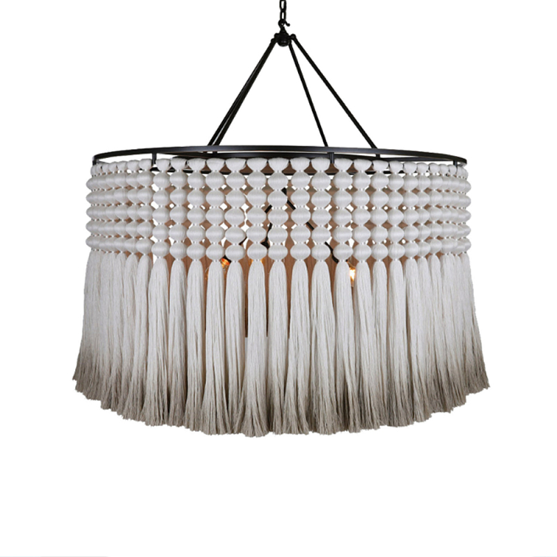 Люстра серая плетеная с кисточками Boho Tassel Chandelier Серый Темная бронза в Ульяновске | Loft Concept 