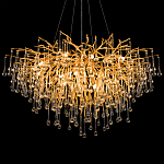 Люстра подвесная с прозрачными стеклянными подвесками в форме капель Диаметр 100 см Droplet Chandelier варинант исполнения - 8 | Loft Concept в Ульяновске