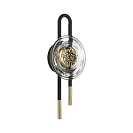 Бра черного цвета с круглым прозрачным стеклянным плафоном Virelia  варинант исполнения - 3 | Loft Concept в Ульяновске