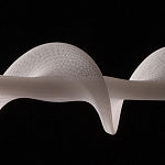 Люстра горизонтальная с волнистым белым плафоном Golden Swirl варинант исполнения - 7 | Loft Concept в Ульяновске