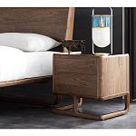 Прикроватный деревянный столик с 2-мя ящиками Moon Walnut Furniture варинант исполнения - 2 | Loft Concept в Ульяновске