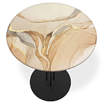 Стол журнальный круглый с бежевой столешницей из стекла Beige Marble варинант исполнения - 2 | Loft Concept в Ульяновске