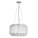 Люстра подвесная круглая с прозрачными хрустальными трубками и золотистым каркасом Диаметр 44 см Hexagon Tube Light варинант исполнения - 1 | Loft Concept в Ульяновске