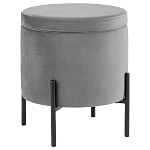 Серый пуф на черных ножках SANJAY варинант исполнения - 1 | Loft Concept в Ульяновске