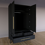 Шкаф платяной Primo с выдвижными ящиками шпон Светлый дуб варинант исполнения - 4 | Loft Concept в Ульяновске