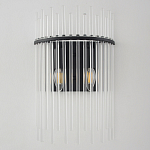 Бра со стеклянными прозрачными трубками и черным металлическим каркасом Nembus варинант исполнения - 1 | Loft Concept в Ульяновске