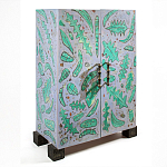 Премиальный Шкаф Defoliation двухстворчатый роспись зеленые листья  варинант исполнения - 1 | Loft Concept в Ульяновске