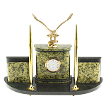 Настольный письменный набор из змеевика и бронзы с декором в виде орла Successful Leader варинант исполнения - 1 | Loft Concept в Ульяновске